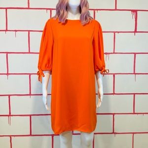 Bold Orange 3/4 Sleeves Knotted Tie Cuff Mossimo Dress 👗